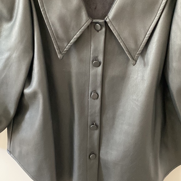 Pistola Faux leather button up blouse - Picture 8 of 9